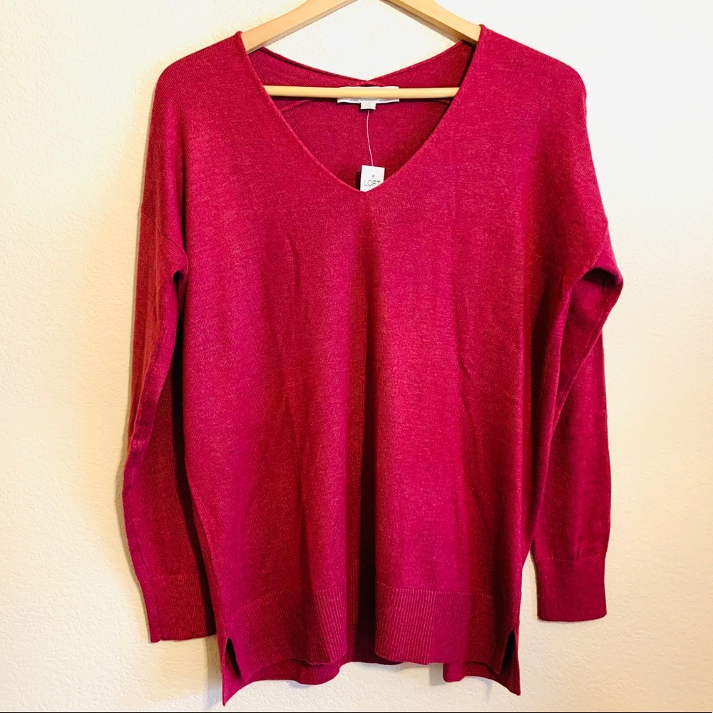 Ann Taylor LOFT V-Neck Loose Fit Tunic Sweater NWT